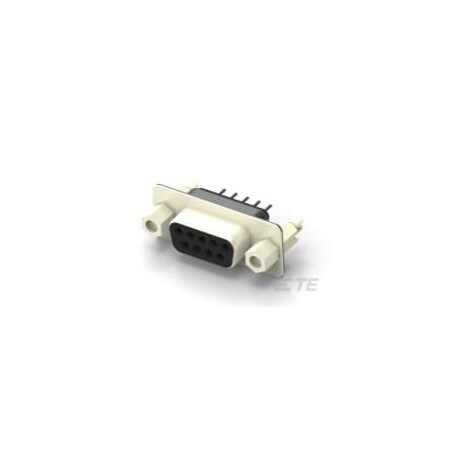 Te Connectivity D Subminiature Connector, 9 ContactS, Female, Solder Terminal, No 4-40, Receptacle 2301838-2